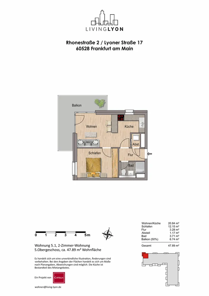 2 Zimmer Wohnung mit 48 m² in Frankfurt am Main – Bild 9