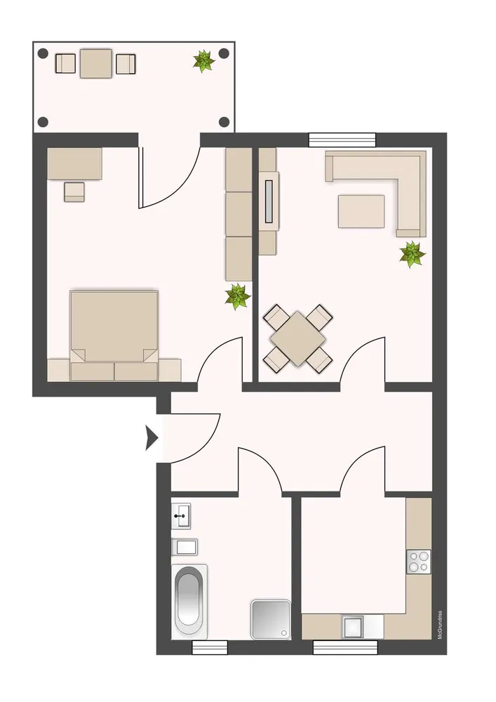 2 Zimmer Wohnung mit 50 m² in Leipzig – Bild 2