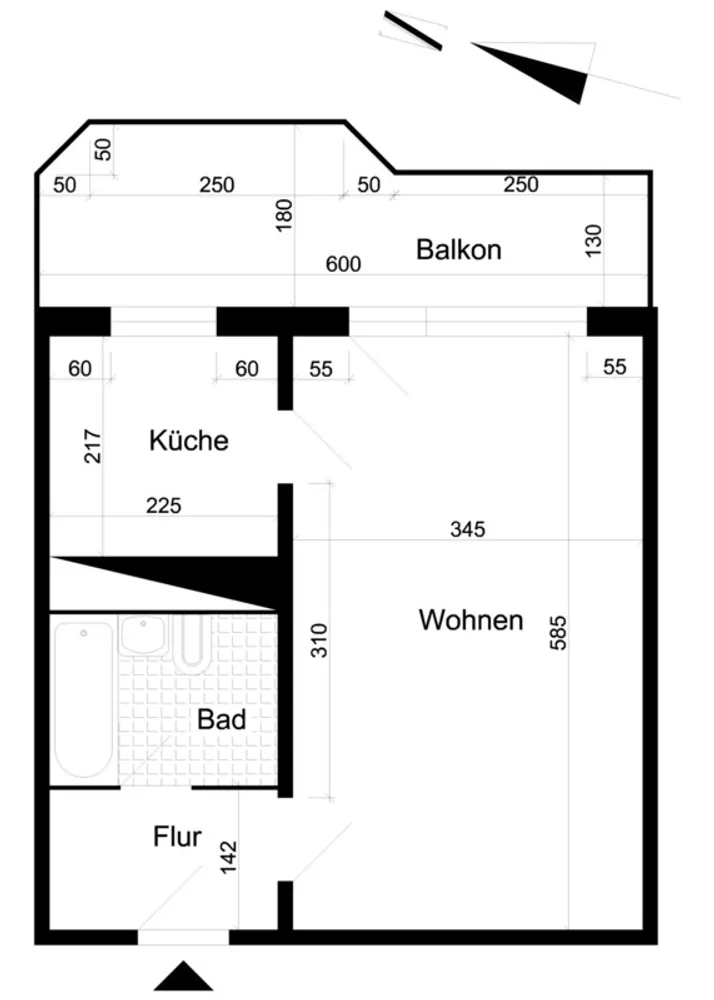1 room apartment with 37 m² in Magdeburg – Photo 2