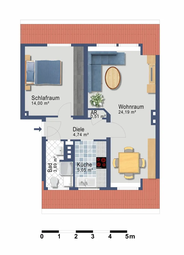 2 Zimmer Wohnung mit 51 m² in Essen – Bild 2