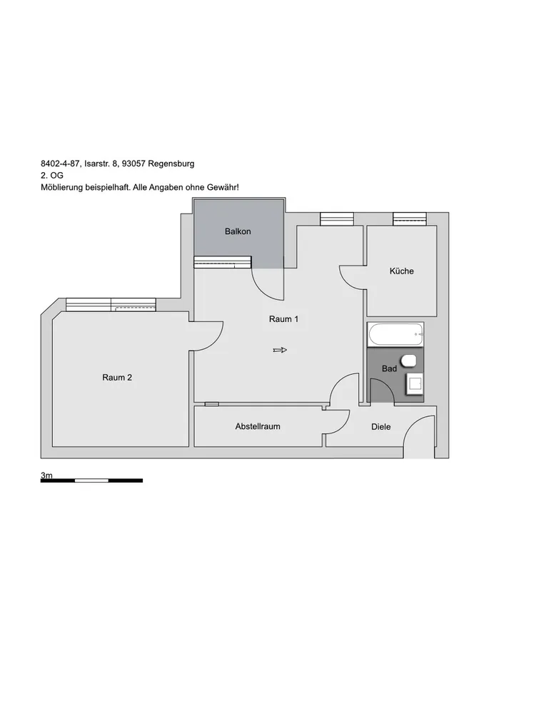 2 room apartment with 58 m² in Regensburg – Photo 3