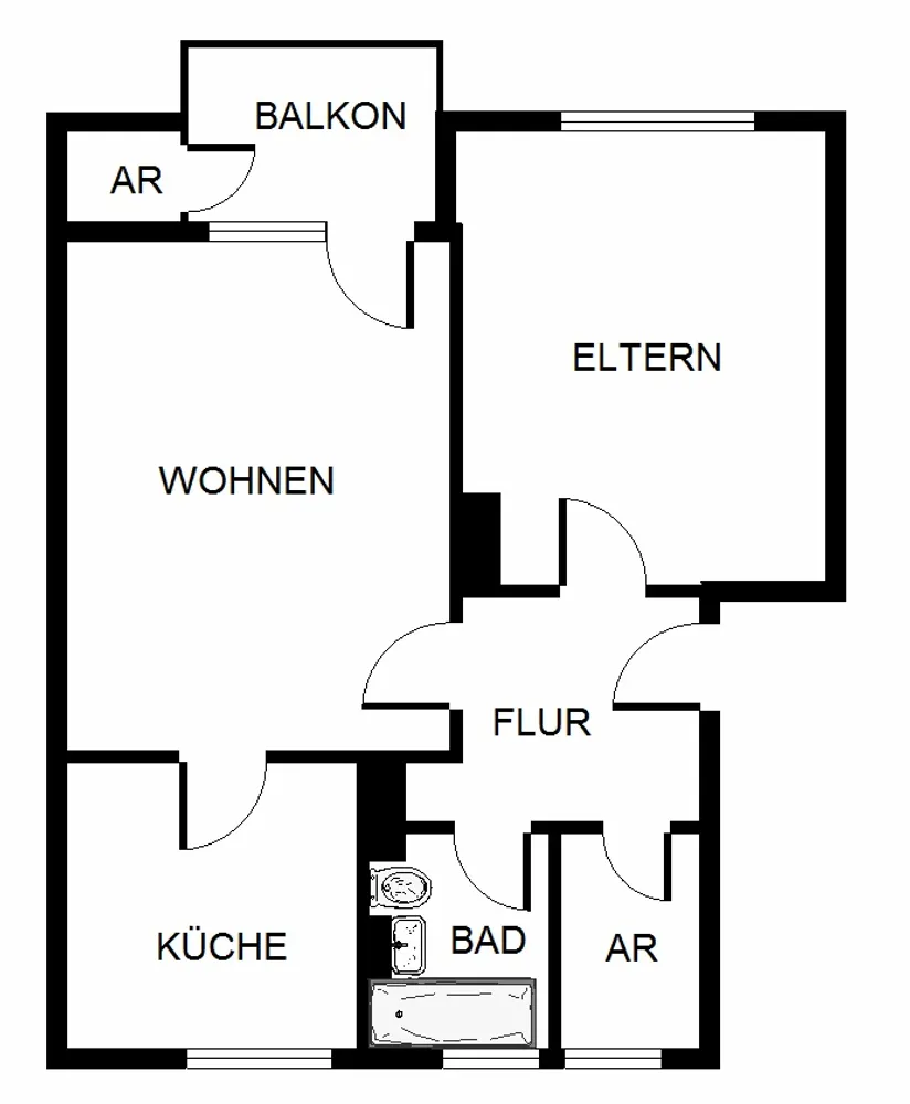 3 Zimmer Wohnung mit 55 m² in Essen – Bild 2