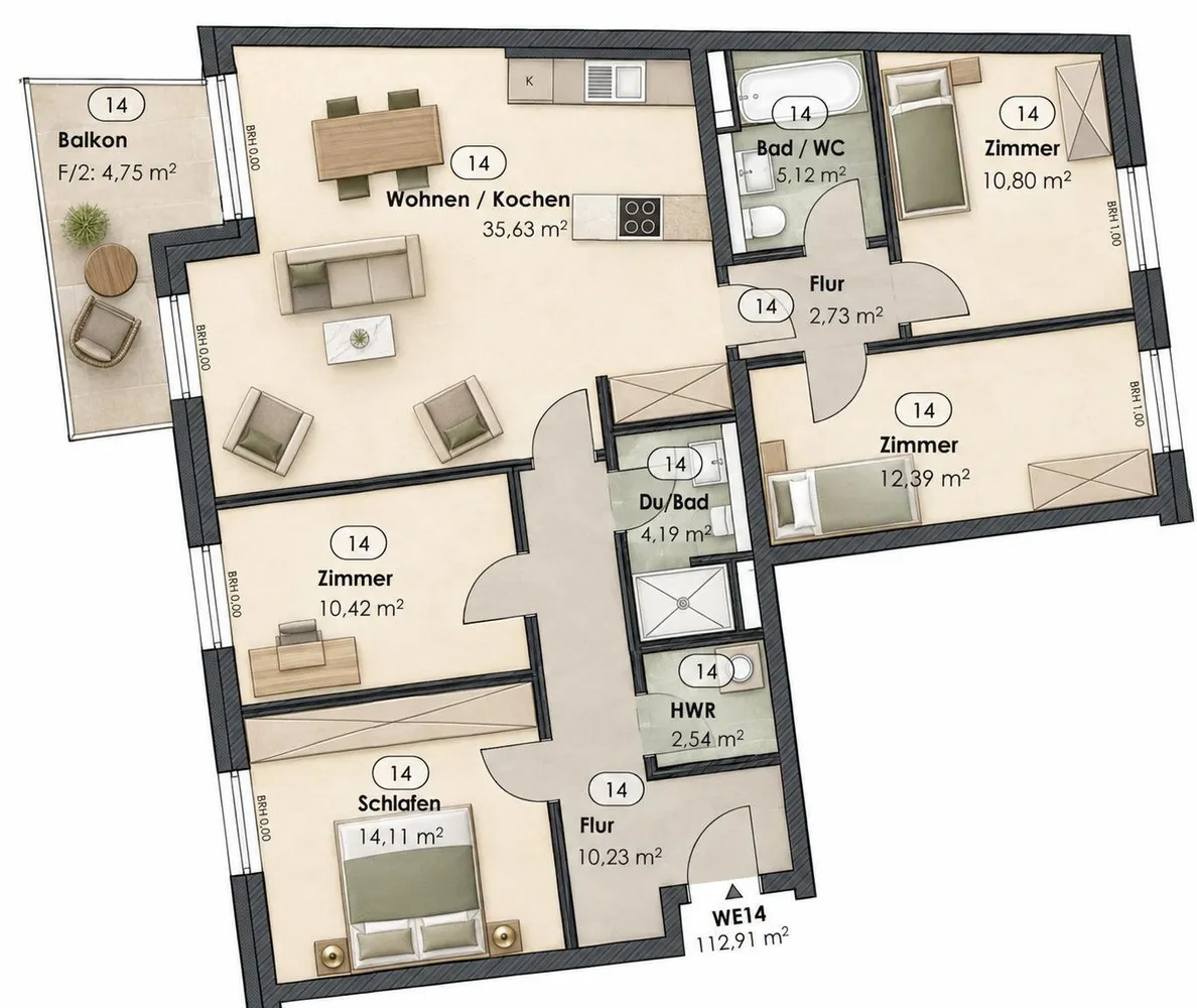 5 room apartment with 113 m² in Leipzig – Photo 2