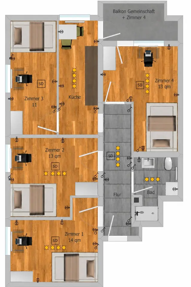 11 Zimmer Wohnung mit 51 m² in München – Bild 6