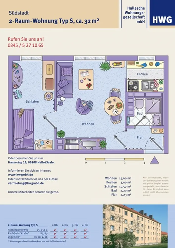 2 Zimmer Wohnung mit 33 m² in Halle (Saale) – Bild 4