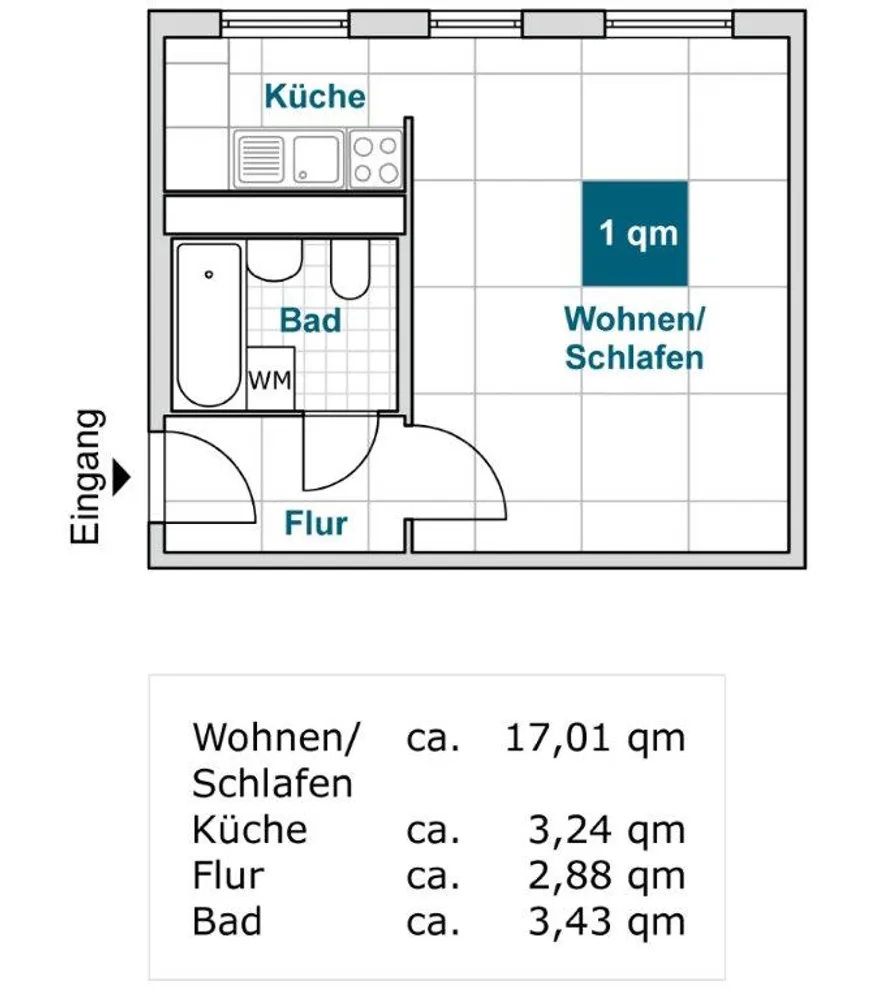 1 room apartment with 27 m² in Dresden – Photo 4