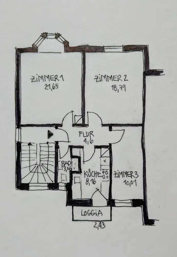 3 Zimmer Wohnung mit 67 m² in Stuttgart – Bild 1