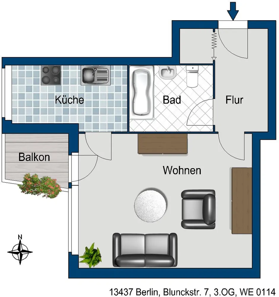 1 Zimmer Wohnung mit 39 m² in Berlin – Bild 2