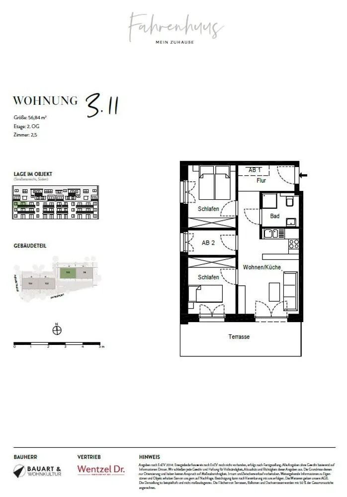 3 Zimmer Wohnung mit 57 m² in Hamburg – Bild 2