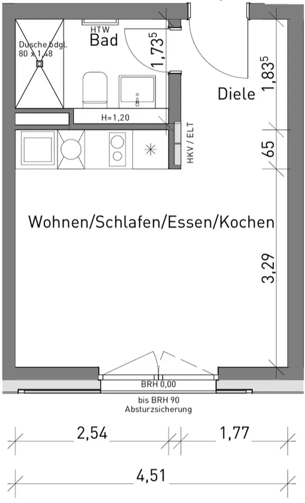 1 Zimmer Wohnung mit 26 m² in Nürnberg – Bild 3