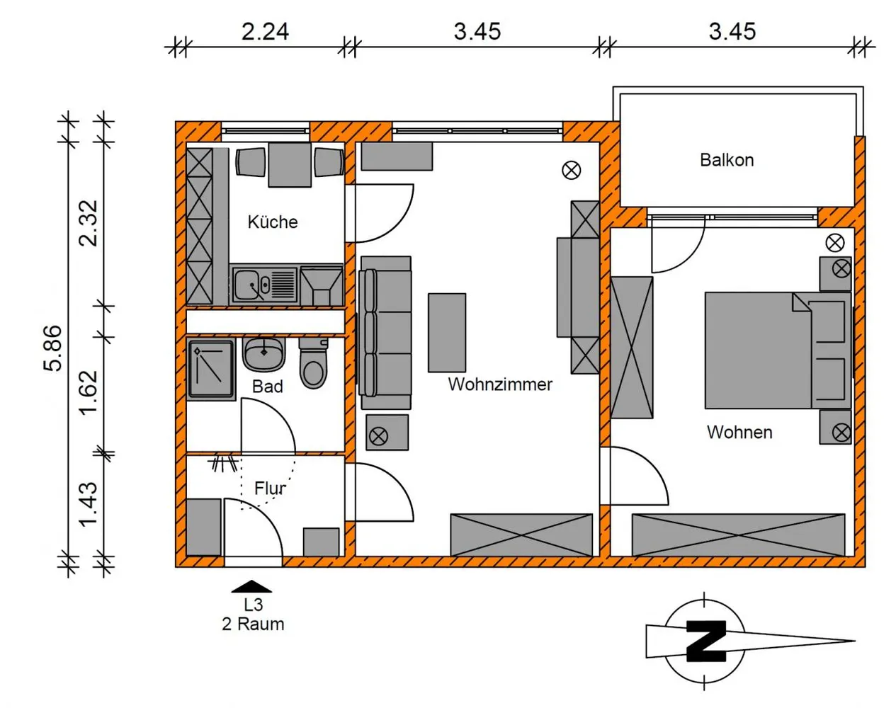 2 room apartment with 50 m² in Magdeburg – Photo 11