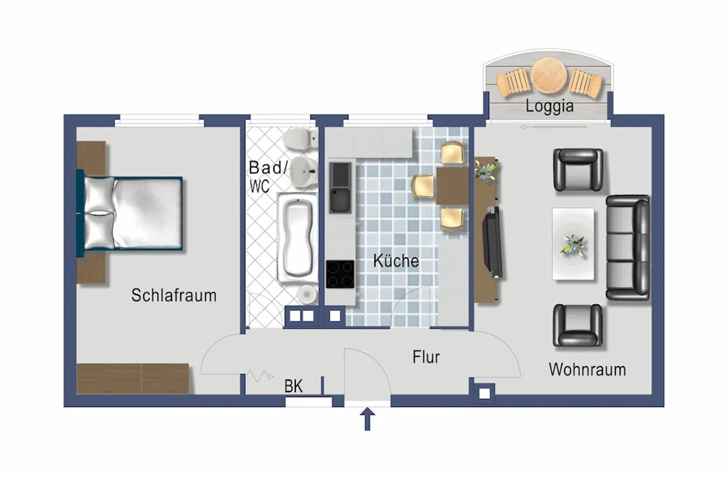 2 room apartment with 55 m² in Wiesbaden – Photo 2