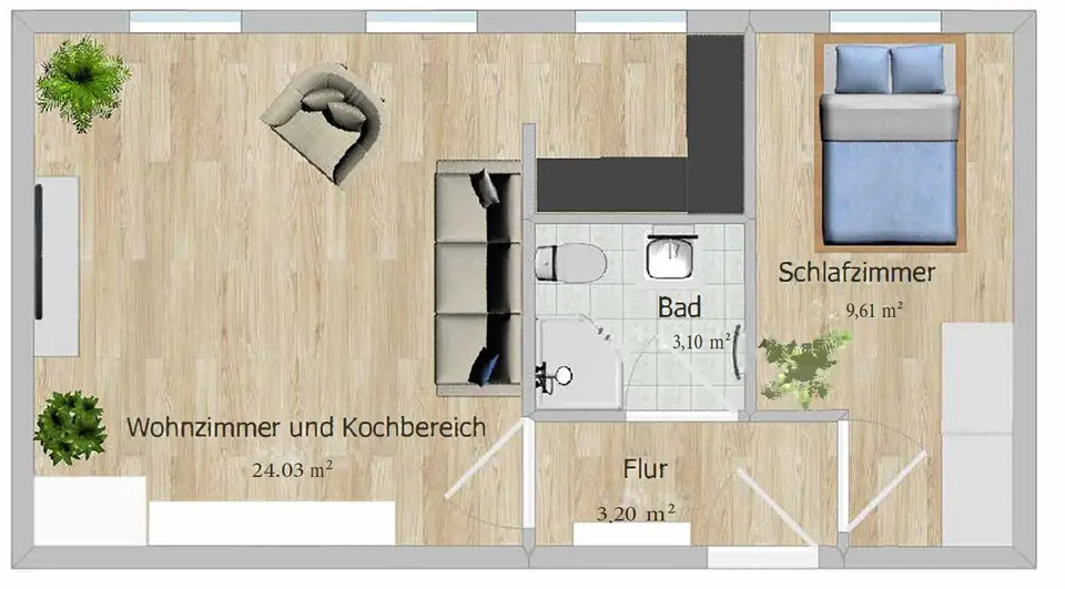 2 Zimmer Wohnung mit 40 m² in Köthen – Bild 5