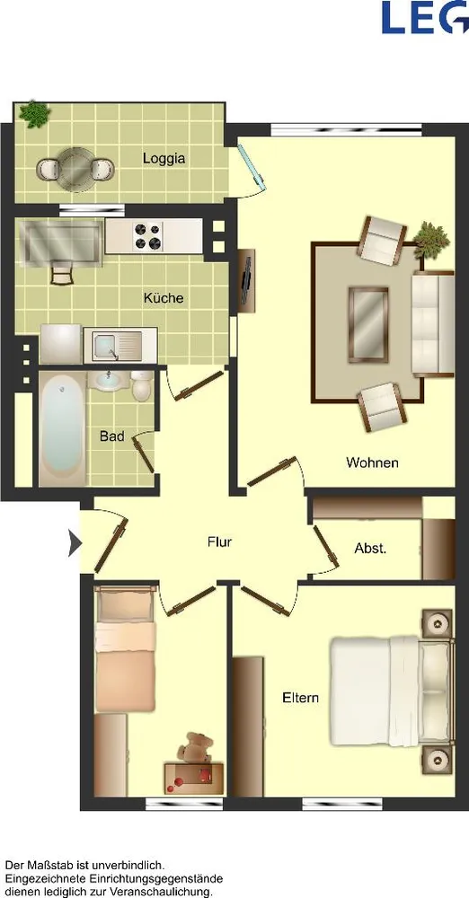 4 Zimmer Wohnung mit 56 m² in Duisburg – Bild 2