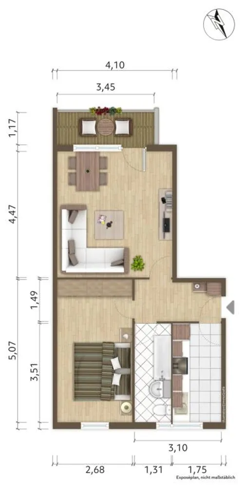 2 Zimmer Wohnung mit 49 m² in Hoyerswerda – Bild 2