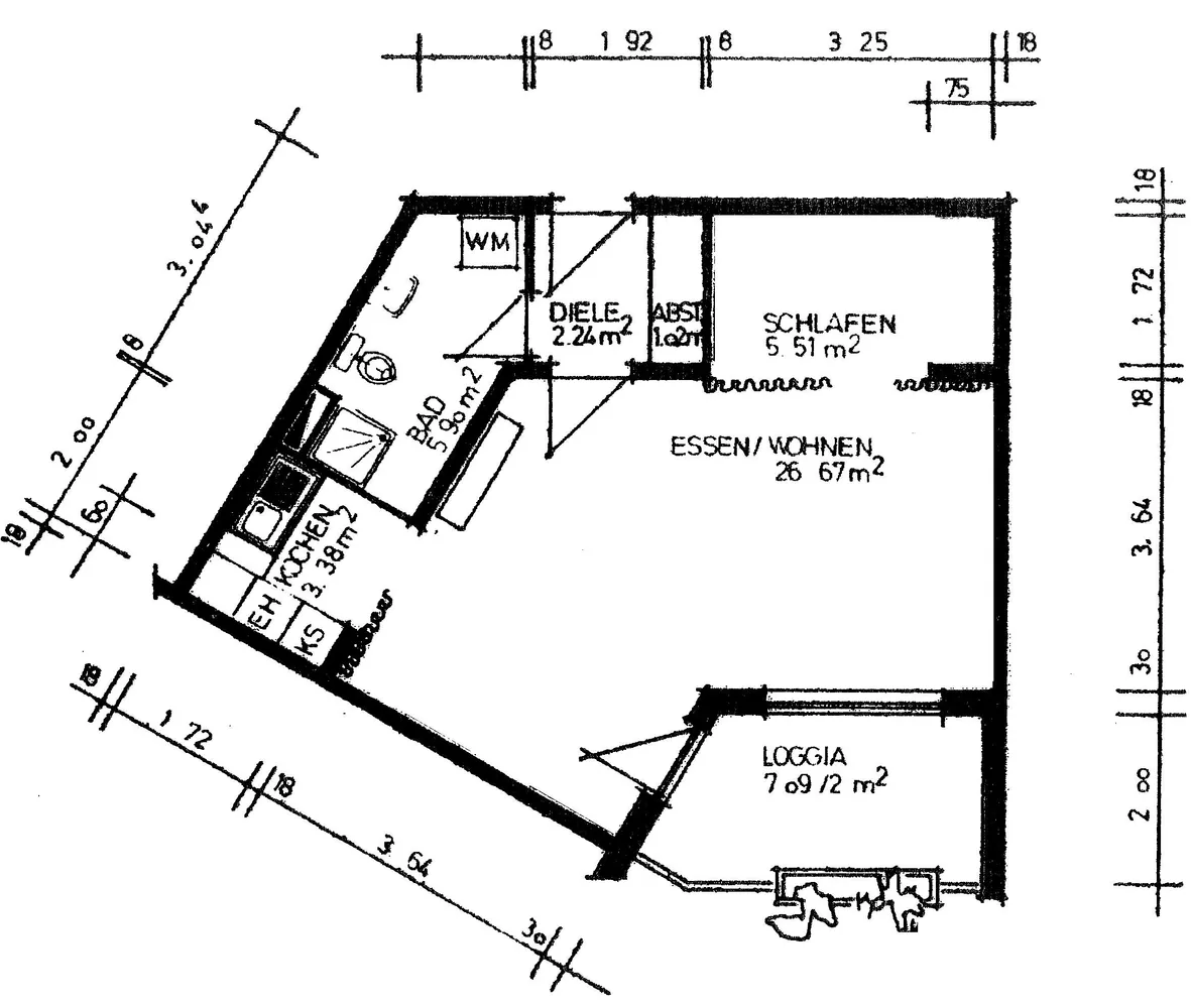 2 Zimmer Wohnung mit 48 m² in Karlsruhe – Bild 2