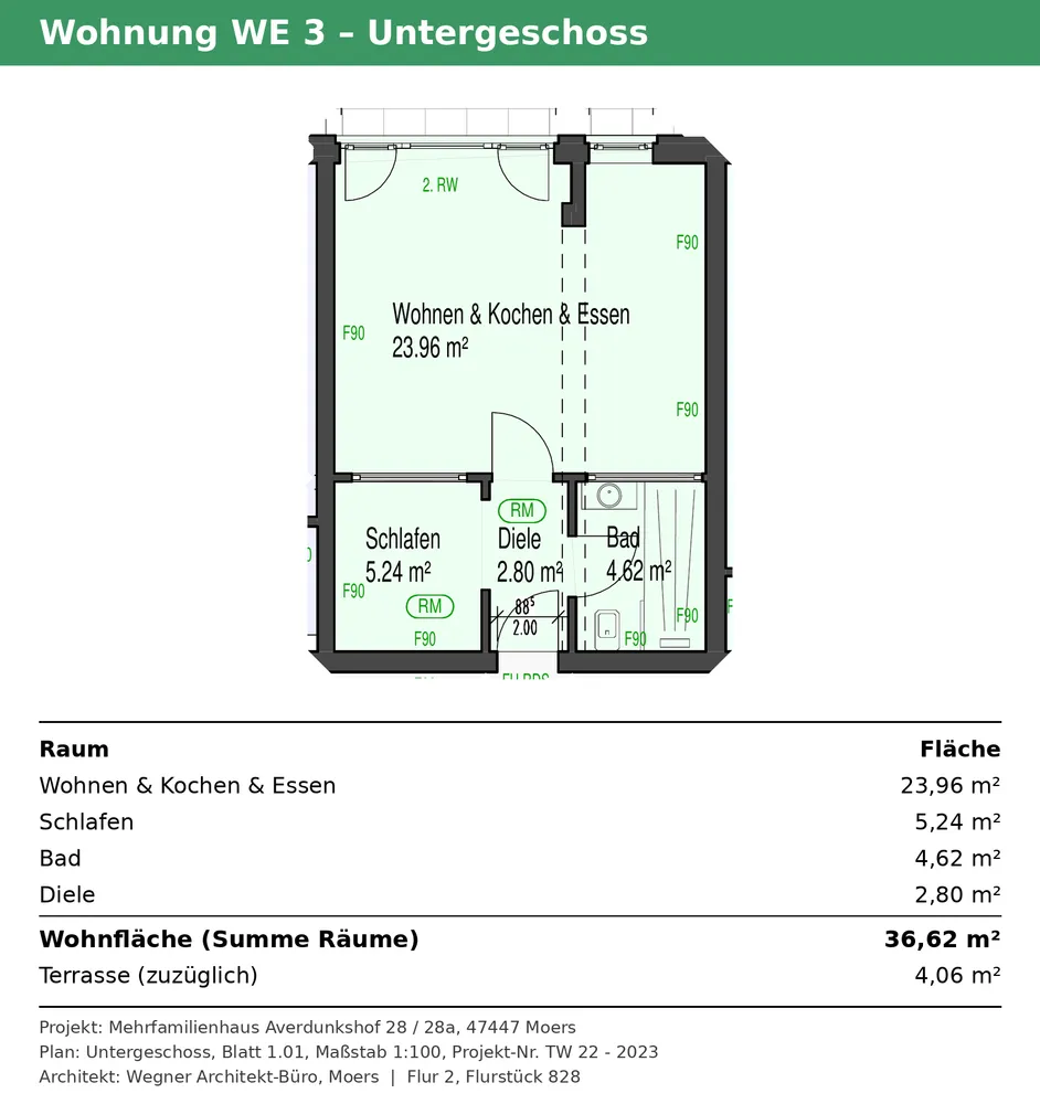 1 Zimmer Wohnung mit 41 m² in Moers – Bild 3