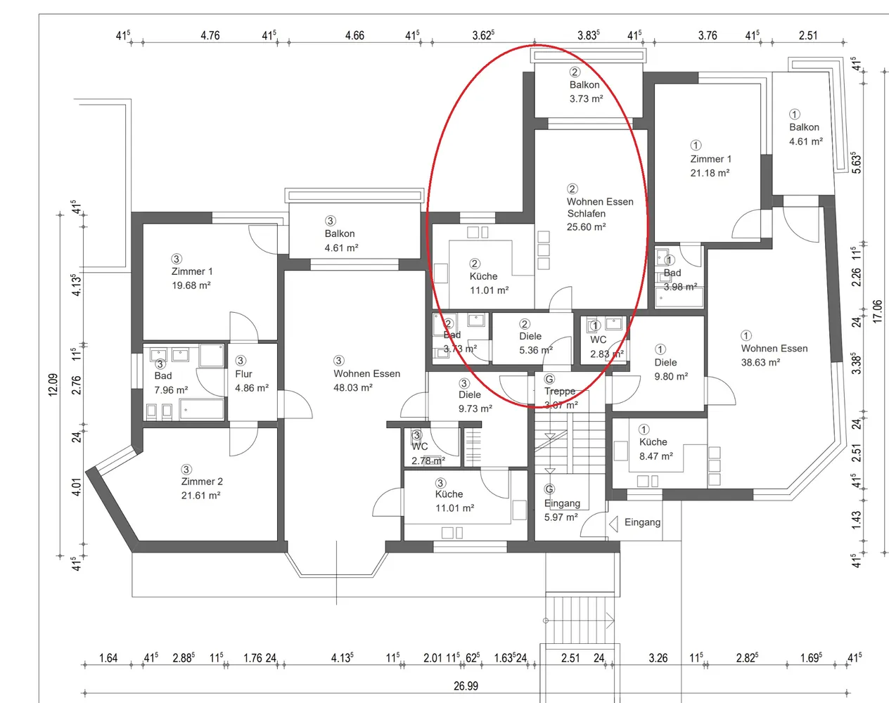 1 Zimmer Wohnung mit 48 m² in Hannover – Bild 2