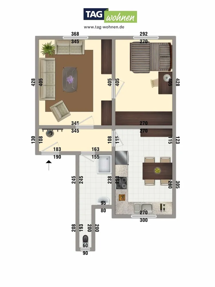 2 Zimmer Wohnung mit 49 m² in Nordhausen – Bild 2