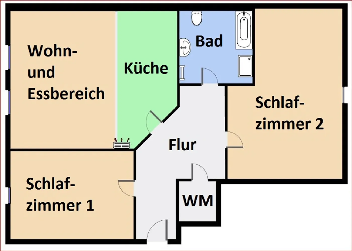 3 Zimmer Wohnung mit 63 m² in Coswig – Bild 2