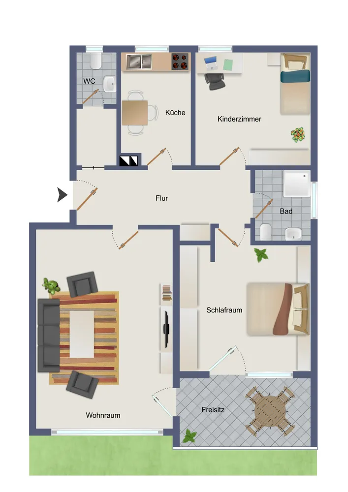 3 Zimmer Wohnung mit 85 m² in München – Bild 4