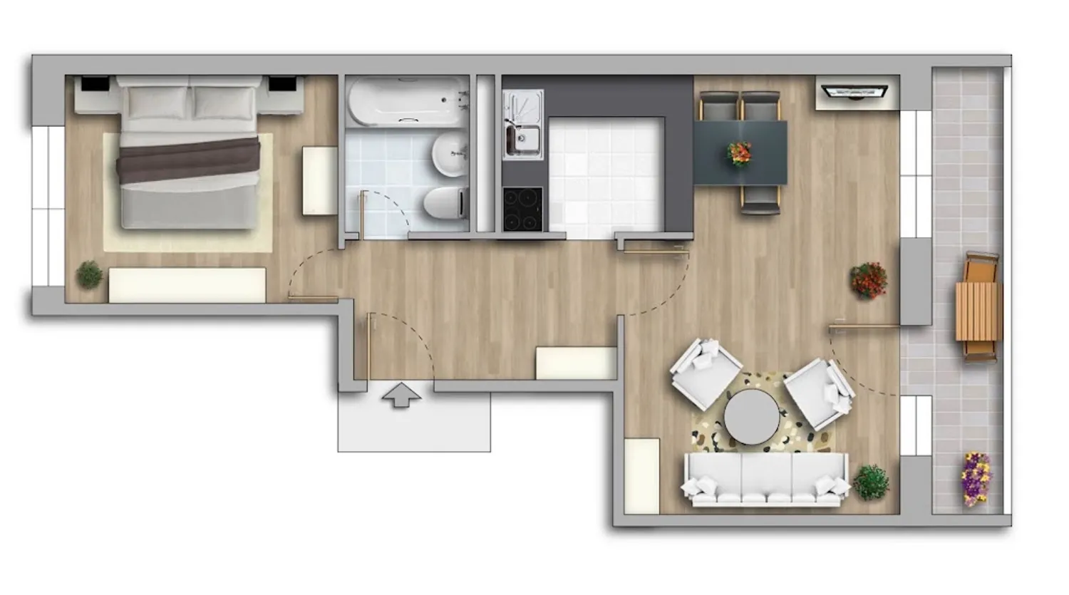 2 Zimmer Wohnung mit 49 m² in Halle (Saale) – Bild 3
