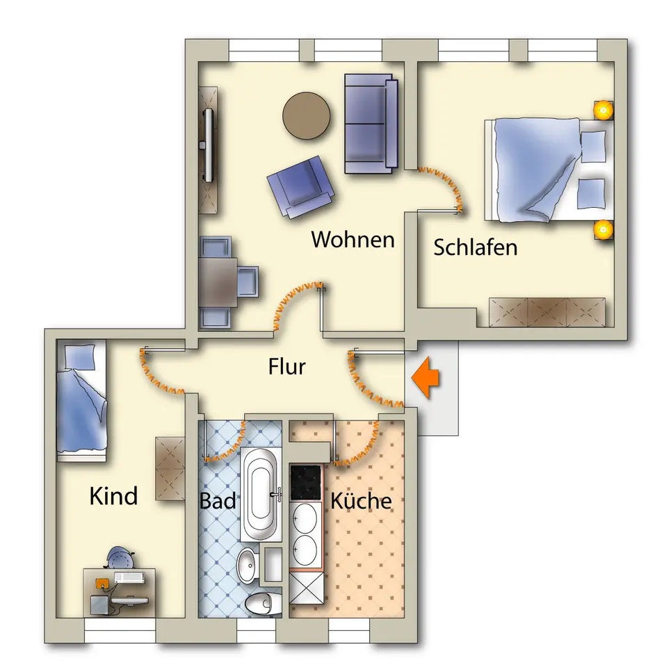 3 room apartment with 57 m² in Freiberg – Photo 4