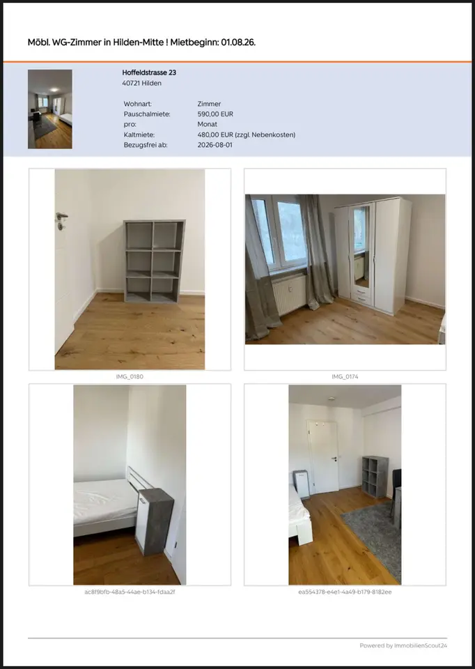 WG-Zimmer mit 18 m² in Düsseldorf – Bild 2
