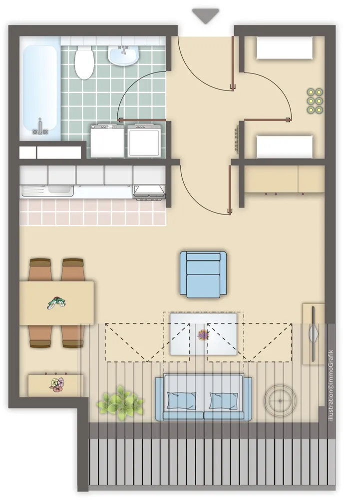 1 Zimmer Wohnung mit 35 m² in Mönchengladbach – Bild 2