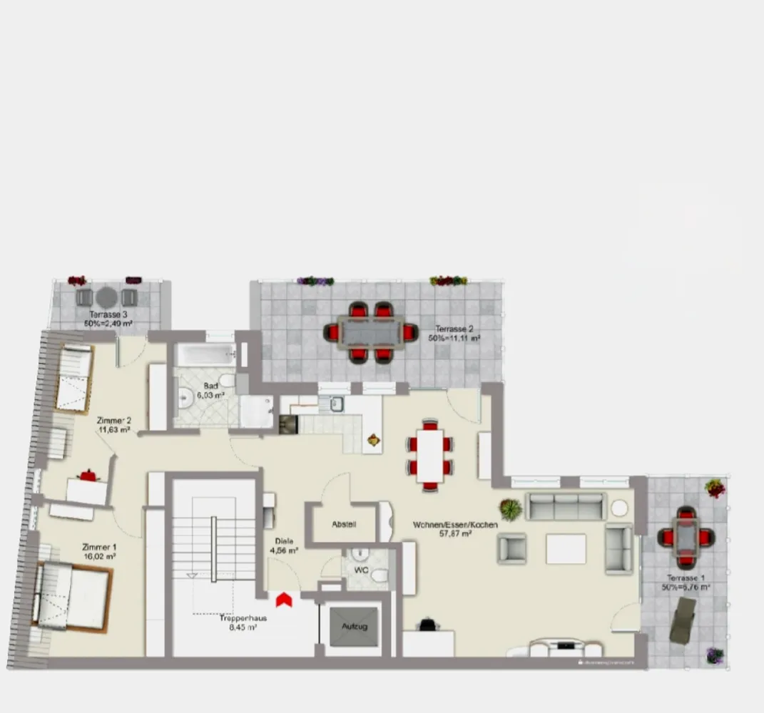 3 room apartment with 126 m² in Frankfurt am Main – Photo 2