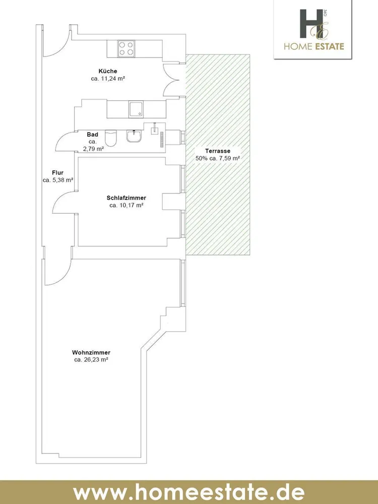 2 room apartment with 63 m² in Berlin – Photo 2