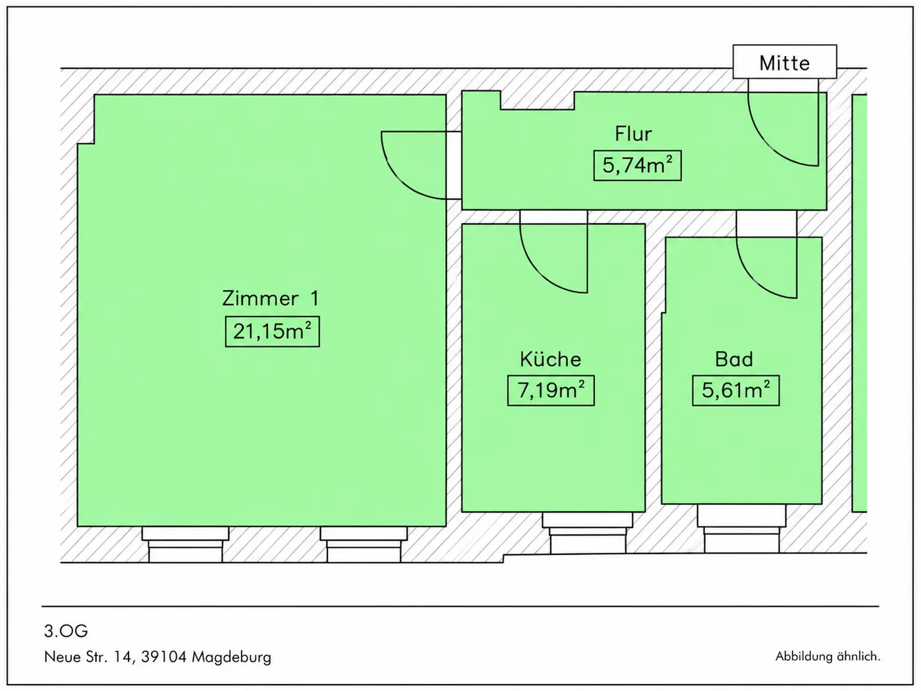 1 Zimmer Wohnung mit 40 m² in Magdeburg – Bild 6