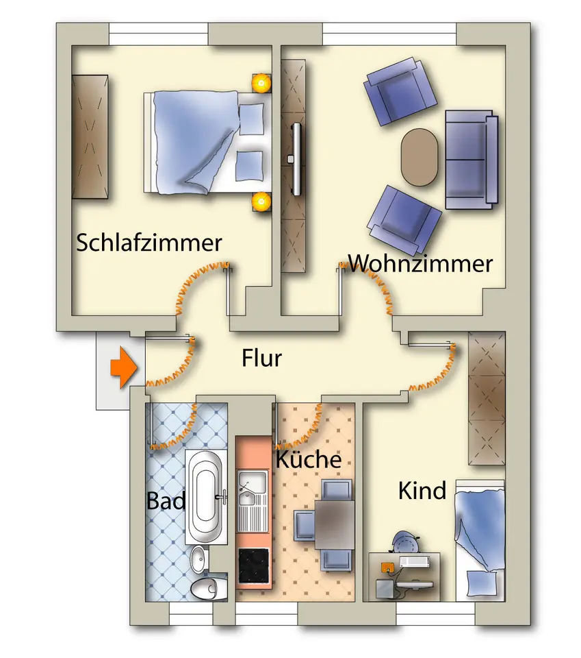 3 room apartment with 59 m² in Freiberg – Photo 4