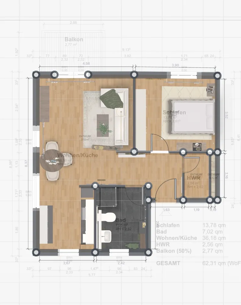 2 Zimmer Wohnung mit 62 m² in Potsdam – Bild 9