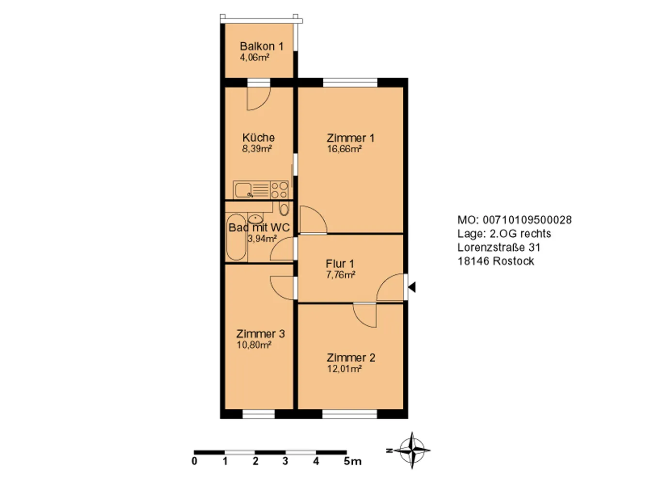 3 Zimmer Wohnung mit 62 m² in Rostock – Bild 7