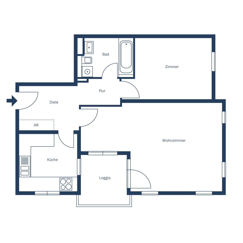 2 Zimmer Wohnung mit 60 m² in Potsdam – Bild 3
