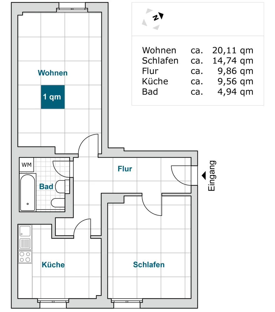 2 Zimmer Wohnung mit 59 m² in Dresden – Bild 2