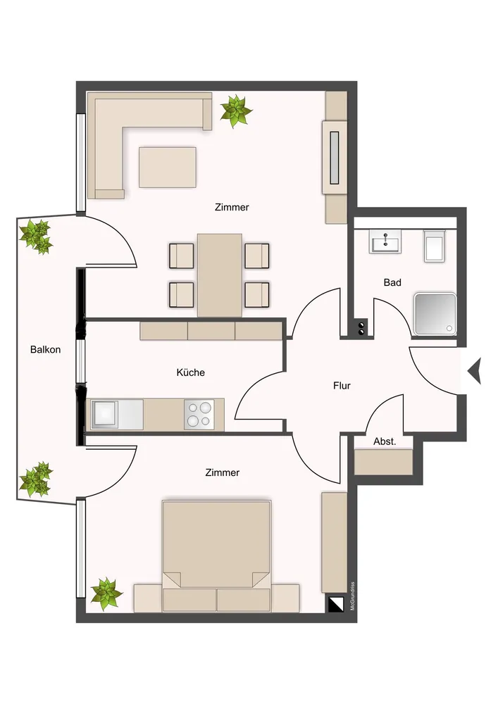 2 Zimmer Wohnung mit 51 m² in Münster – Bild 1