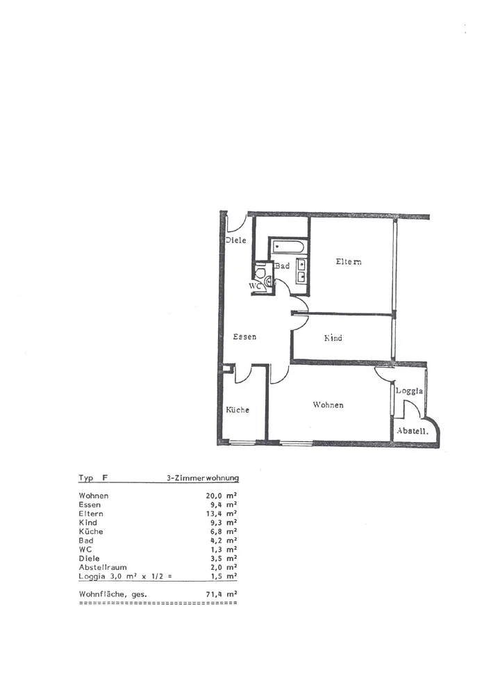 3 Zimmer Wohnung mit 71 m² in Köln – Bild 2