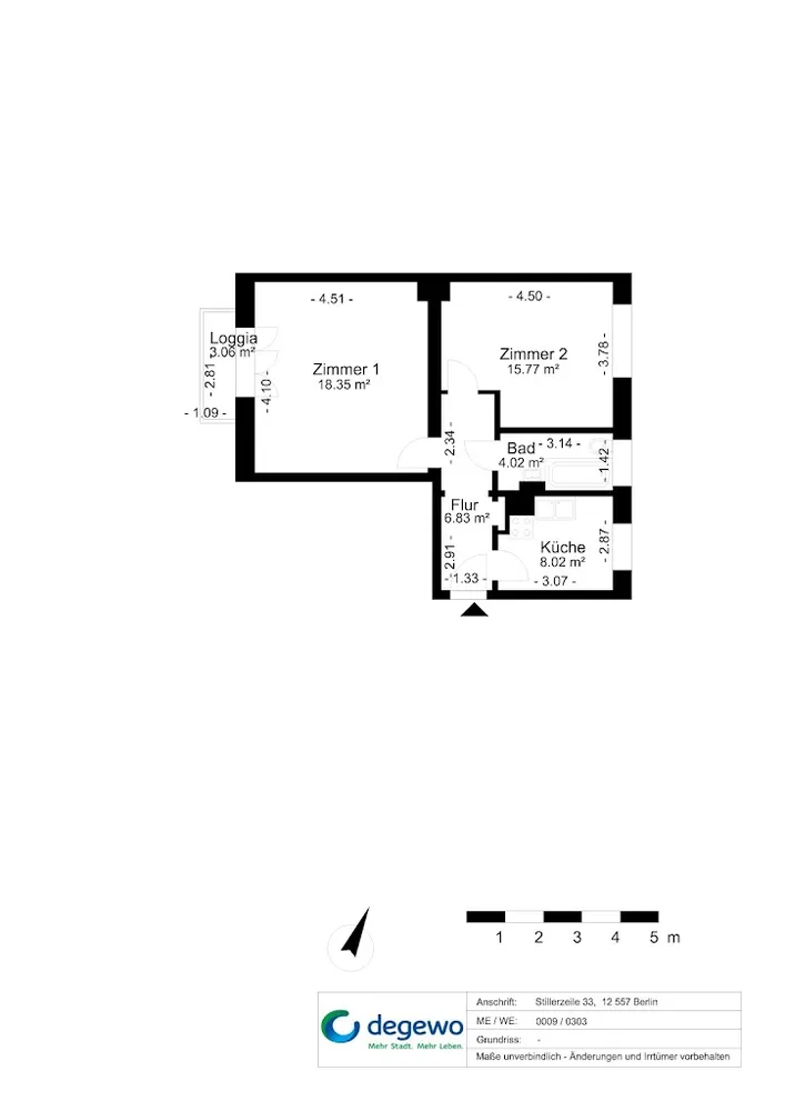 2 Zimmer Wohnung mit 55 m² in Berlin – Bild 2