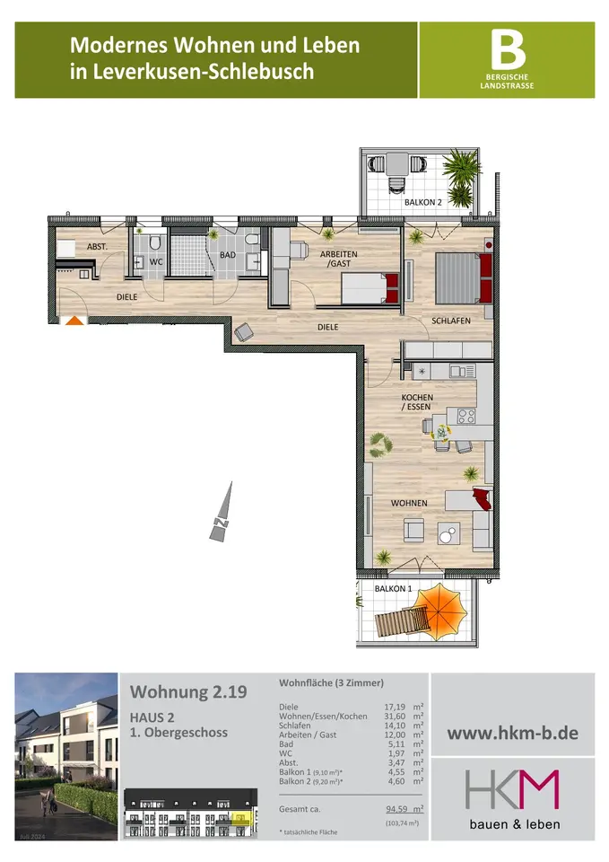 3 Zimmer Wohnung mit 95 m² in Leverkusen – Bild 3