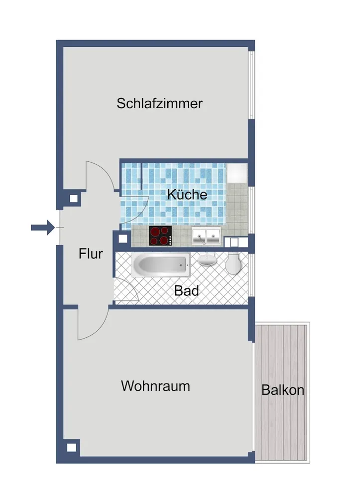 2 Zimmer Wohnung mit 50 m² in Frankfurt am Main – Bild 2