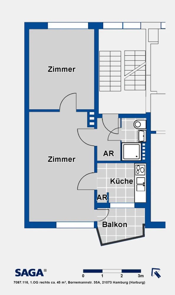 2 Zimmer Wohnung mit 45 m² in Hamburg – Bild 5