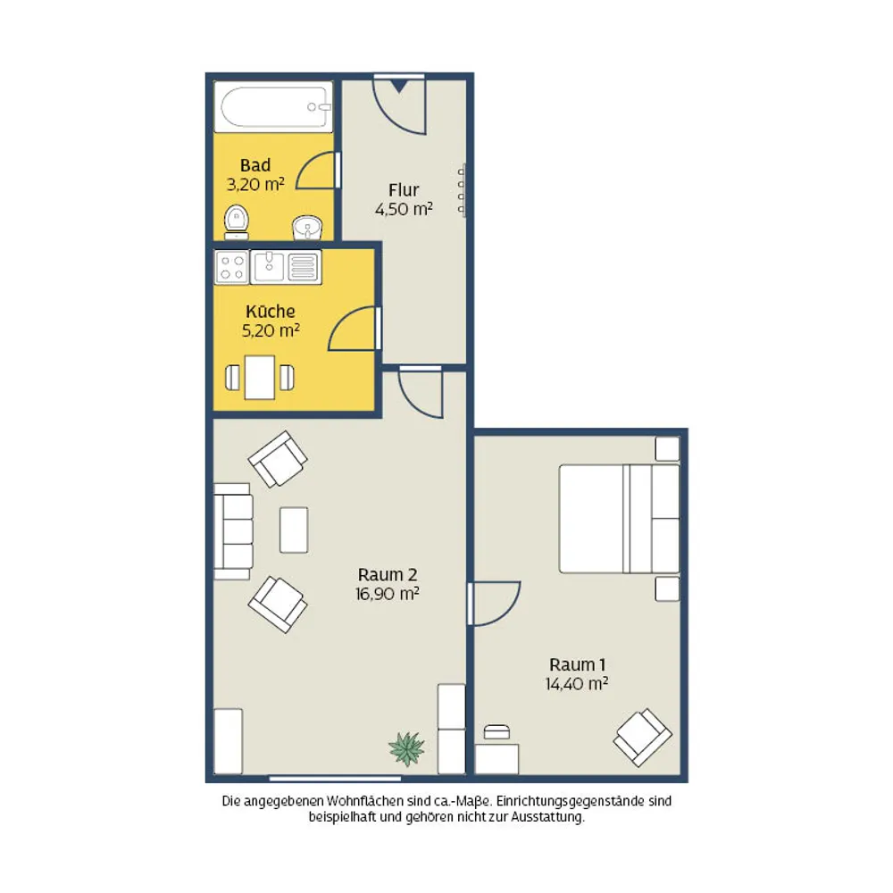 2 Zimmer Wohnung mit 45 m² in Leipzig – Bild 1