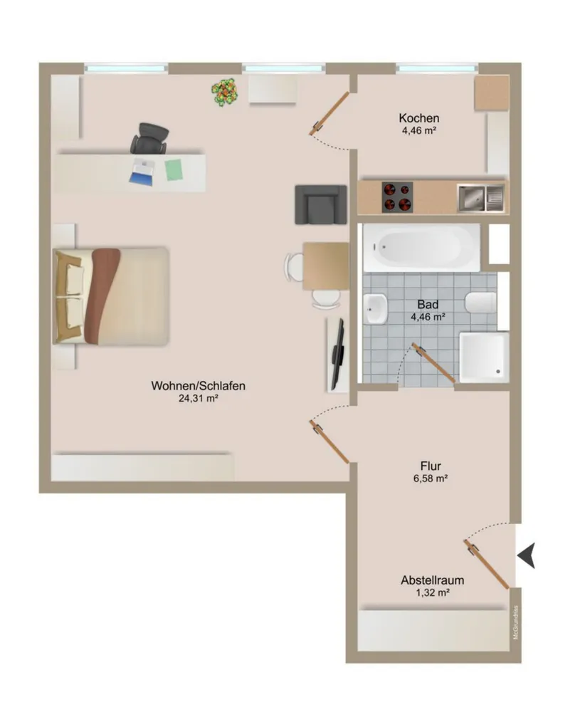 1 Zimmer Wohnung mit 41 m² in Leipzig – Bild 3