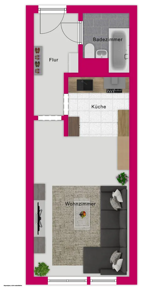 1 room apartment with 32 m² in Erfurt – Photo 2