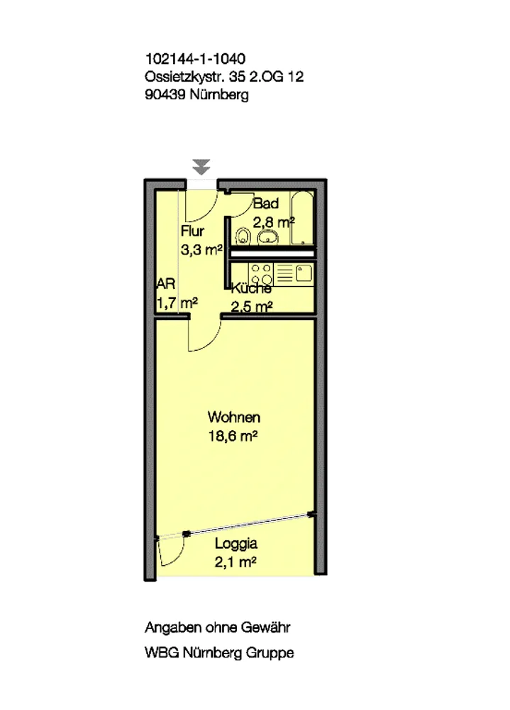 1 Zimmer Wohnung mit 31 m² in Nürnberg – Bild 9