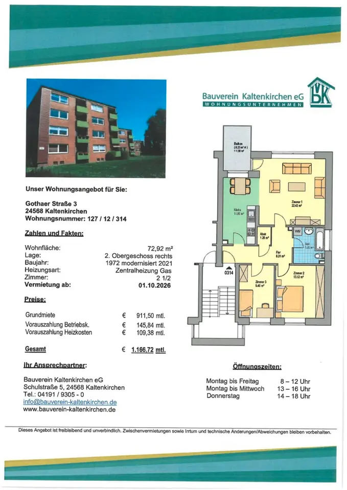 3 Zimmer Wohnung mit 79 m² in Neumünster – Bild 3