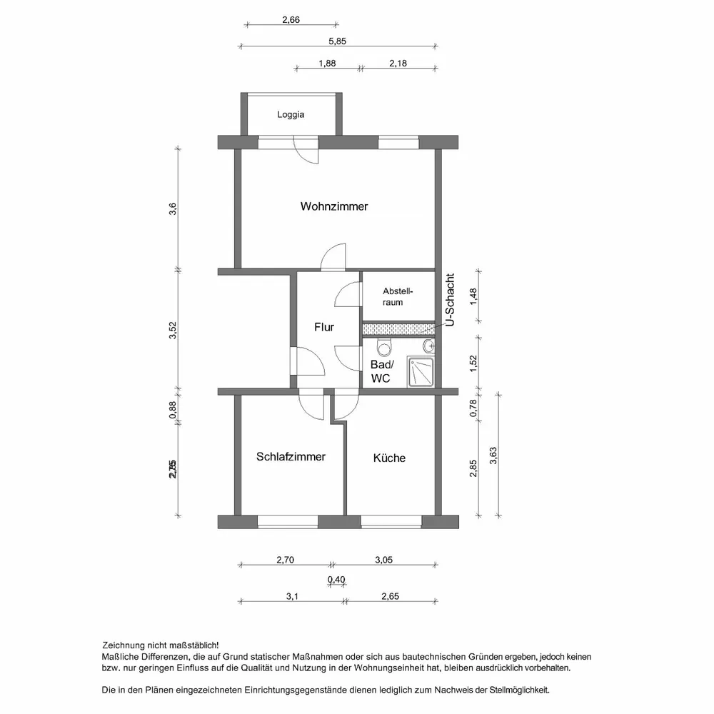 2 Zimmer Wohnung mit 58 m² in Zwickau – Bild 2
