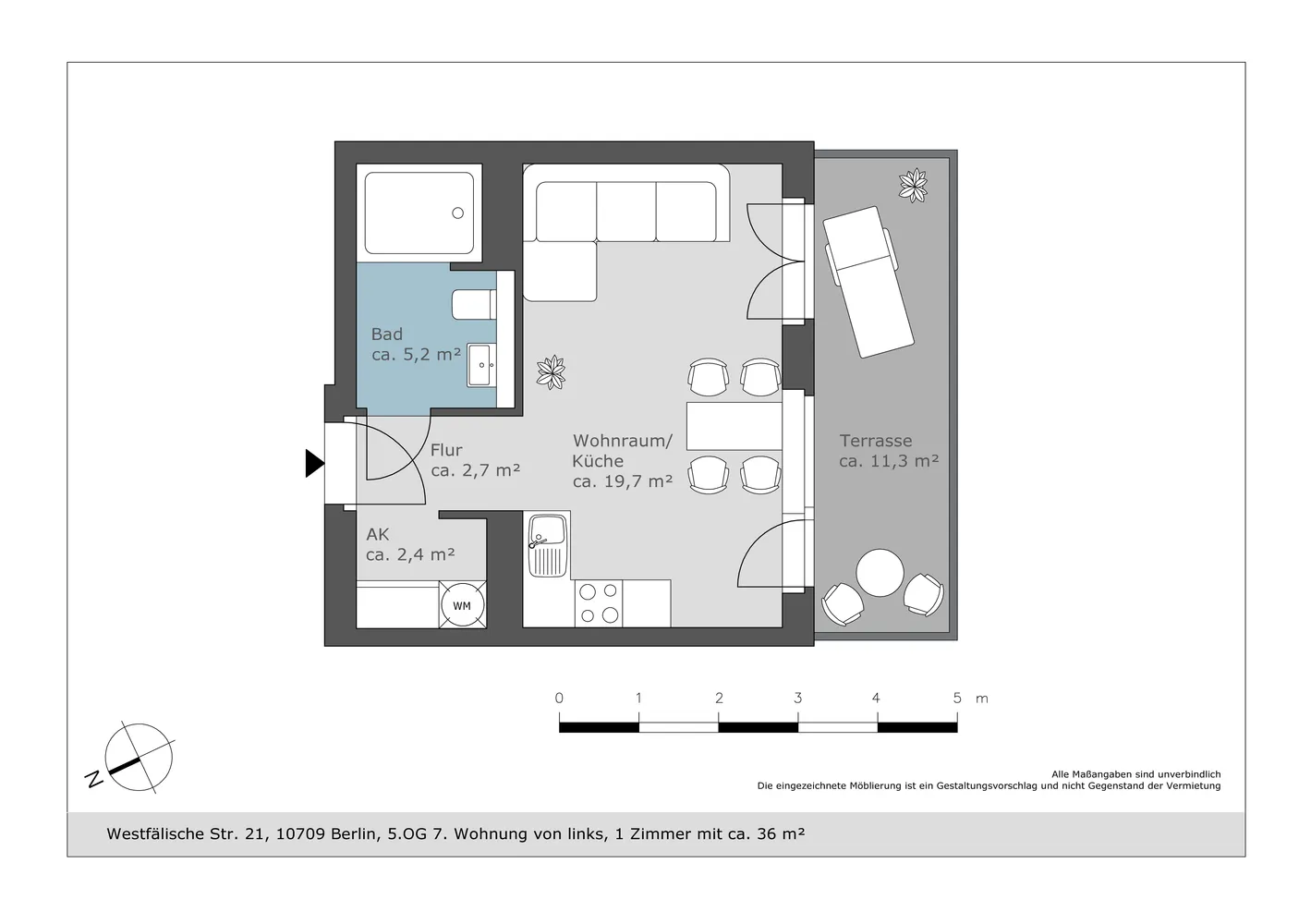 1 Zimmer Wohnung mit 36 m² in Berlin – Bild 3